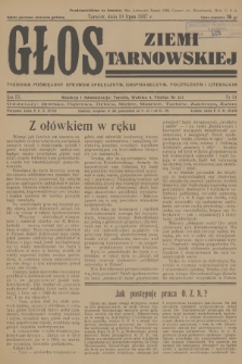 Głos Ziemi Tarnowskiej : tygodnik poświęcony sprawom społecznym, gospodarczym, politycznym i literackim. R.3, 1937, nr 24