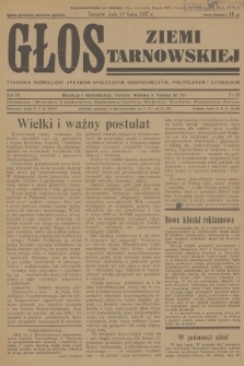 Głos Ziemi Tarnowskiej : tygodnik poświęcony sprawom społecznym, gospodarczym, politycznym i literackim. R.3, 1937, nr 25
