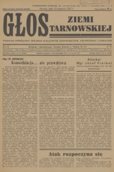 Głos Ziemi Tarnowskiej : tygodnik poświęcony sprawom społecznym, gospodarczym, politycznym i literackim. R.3, 1937, nr 28