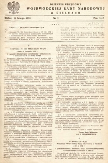 Dziennik Urzędowy Wojewódzkiej Rady Narodowej w Kielcach. 1953, nr 2
