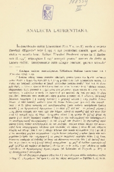 Analecta Laurentiana