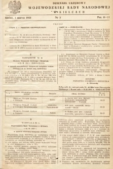 Dziennik Urzędowy Wojewódzkiej Rady Narodowej w Kielcach. 1953, nr 3
