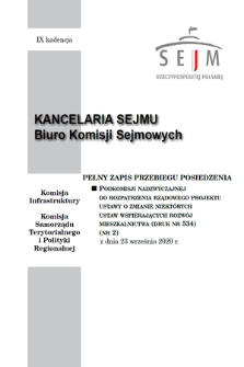 Pełny Zapis Przebiegu Posiedzenia Podkomisji Nadzwyczajnej do Rozpatrzenia Rządowego Projektu Ustawy o Zmianie Niektórych Ustaw Wspierających Rozwój Mieszkalnictwa (Druk nr 534). Kad. 9, 2020, nr 2