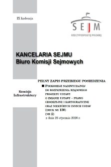 Pełny Zapis Przebiegu Posiedzenia Podkomisji Nadzwyczajnej do Rozpatrzenia Rządowego Projektu Ustawy o Zmianie Ustawy – Prawo Geodezyjne i Kartograficzne oraz Niektórych Innych Ustaw (Druk 130). Kad. 9, 2020, nr 2