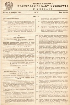 Dziennik Urzędowy Wojewódzkiej Rady Narodowej w Kielcach. 1953, nr 7