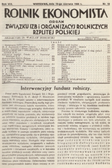 Rolnik Ekonomista : organ Związku Izb i Organizacyj Rolniczych Rzplitej Polskiej. R.8, T.11, 1933, nr 12