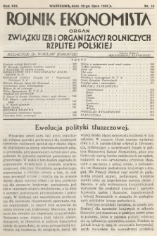 Rolnik Ekonomista : organ Związku Izb i Organizacyj Rolniczych Rzplitej Polskiej. R.8, T.11, 1933, nr 14