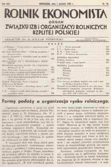 Rolnik Ekonomista : organ Związku Izb i Organizacyj Rolniczych Rzplitej Polskiej. R.8, T.11, 1933, nr 23