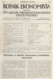 Rolnik Ekonomista : organ Związku Izb i Organizacyj Rolniczych Rzplitej Polskiej. R.9, T.12, 1934, nr 4