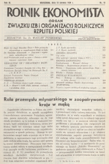 Rolnik Ekonomista : organ Związku Izb i Organizacyj Rolniczych Rzplitej Polskiej. R.9, T.12, 1934, nr 12