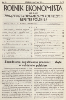 Rolnik Ekonomista : organ Związku Izb i Organizacyj Rolniczych Rzplitej Polskiej. R.9, T.12, 1934, nr 13