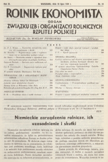 Rolnik Ekonomista : organ Związku Izb i Organizacyj Rolniczych Rzplitej Polskiej. R.9, T.12, 1934, nr 14