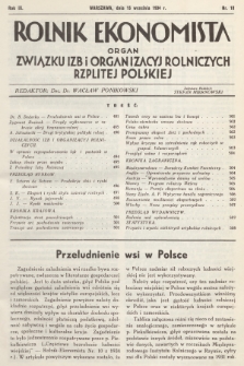 Rolnik Ekonomista : organ Związku Izb i Organizacyj Rolniczych Rzplitej Polskiej. R.9, T.12, 1934, nr 18