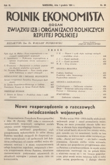 Rolnik Ekonomista : organ Związku Izb i Organizacyj Rolniczych Rzplitej Polskiej. R.9, T.12, 1934, nr 23
