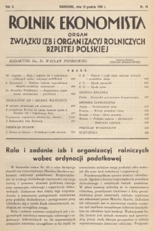 Rolnik Ekonomista : organ Związku Izb i Organizacyj Rolniczych Rzplitej Polskiej. R.9, T.12, 1934, nr 24