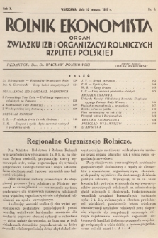Rolnik Ekonomista : organ Związku Izb i Organizacyj Rolniczych Rzplitej Polskiej. R.10, T. 10 [i.e.13], 1935, nr 6