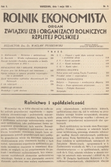 Rolnik Ekonomista : organ Związku Izb i Organizacyj Rolniczych Rzplitej Polskiej. R.10, T. 10 [i.e.13], 1935, nr 9