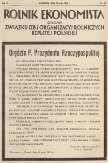 Rolnik Ekonomista : organ Związku Izb i Organizacyj Rolniczych Rzplitej Polskiej. R.10, T. 10 [i.e.13], 1935, nr 10