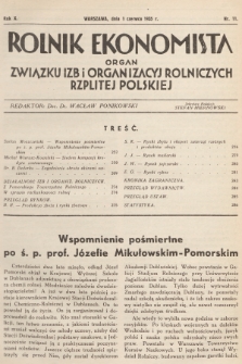 Rolnik Ekonomista : organ Związku Izb i Organizacyj Rolniczych Rzplitej Polskiej. R.10, T. 10 [i.e.13], 1935, nr 11