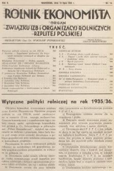 Rolnik Ekonomista : organ Związku Izb i Organizacyj Rolniczych Rzplitej Polskiej. R.10, T. 10 [i.e.13], 1935, nr 14