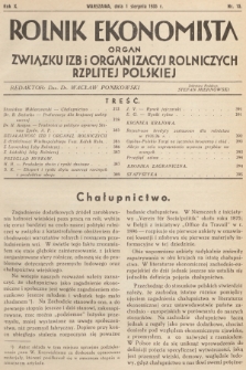 Rolnik Ekonomista : organ Związku Izb i Organizacyj Rolniczych Rzplitej Polskiej. R.10, T. 10 [i.e.13], 1935, nr 15