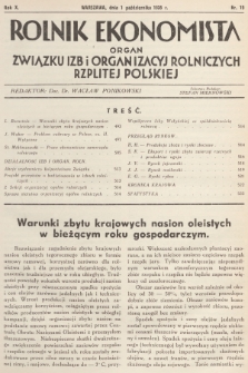 Rolnik Ekonomista : organ Związku Izb i Organizacyj Rolniczych Rzplitej Polskiej. R.10, T. 10 [i.e.13], 1935, nr 19