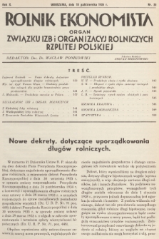 Rolnik Ekonomista : organ Związku Izb i Organizacyj Rolniczych Rzplitej Polskiej. R.10, T. 10 [i.e.13], 1935, nr 20