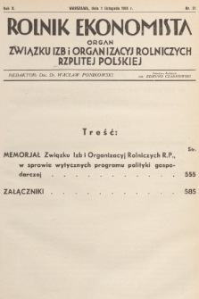 Rolnik Ekonomista : organ Związku Izb i Organizacyj Rolniczych Rzplitej Polskiej. R.10, T. 10 [i.e.13], 1935, nr 21