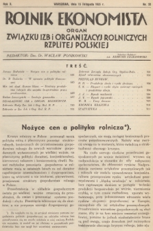Rolnik Ekonomista : organ Związku Izb i Organizacyj Rolniczych Rzplitej Polskiej. R.10, T. 10 [i.e.13], 1935, nr 22