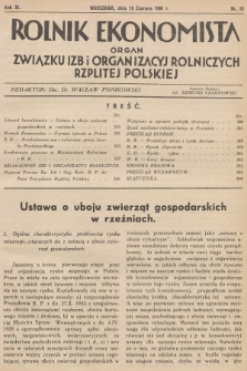 Rolnik Ekonomista : organ Związku Izb i Organizacyj Rolniczych Rzplitej Polskiej. R.11, T. 11 [i.e.14], 1936, nr 12