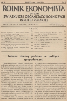 Rolnik Ekonomista : organ Związku Izb i Organizacyj Rolniczych Rzplitej Polskiej. R.11, T. 11 [i.e.14], 1936, nr 13