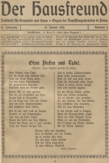 Der Hausfreund : Zeitschrift für Gemeinde und Haus : Organ der Baptistengemeinden in Polen. R.32, 1926, Nummer 2