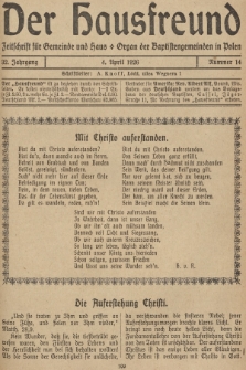 Der Hausfreund : Zeitschrift für Gemeinde und Haus : Organ der Baptistengemeinden in Polen. R.32, 1926, Nummer 14