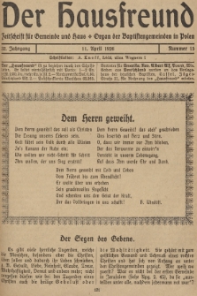 Der Hausfreund : Zeitschrift für Gemeinde und Haus : Organ der Baptistengemeinden in Polen. R.32, 1926, Nummer 15