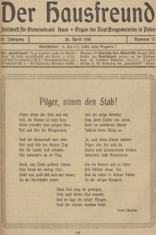 Der Hausfreund : Zeitschrift für Gemeinde und Haus : Organ der Baptistengemeinden in Polen. R.32, 1926, Nummer 17