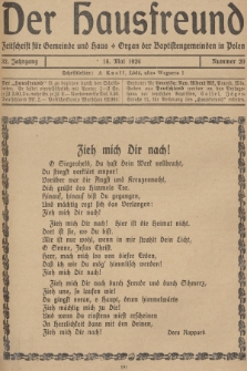 Der Hausfreund : Zeitschrift für Gemeinde und Haus : Organ der Baptistengemeinden in Polen. R.32, 1926, Nummer 20