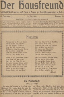 Der Hausfreund : Zeitschrift für Gemeinde und Haus : Organ der Baptistengemeinden in Polen. R.32, 1926, Nummer 21