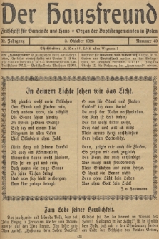 Der Hausfreund : Zeitschrift für Gemeinde und Haus : Organ der Baptistengemeinden in Polen. R.32, 1926, Nummer 40