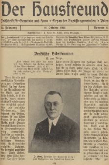 Der Hausfreund : Zeitschrift für Gemeinde und Haus : Organ der Baptistengemeinden in Polen. R.32, 1926, Nummer 41