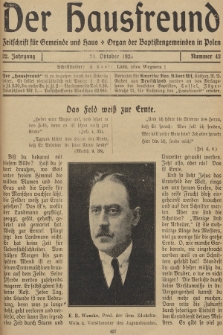 Der Hausfreund : Zeitschrift für Gemeinde und Haus : Organ der Baptistengemeinden in Polen. R.32, 1926, Nummer 43