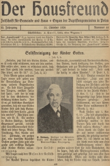 Der Hausfreund : Zeitschrift für Gemeinde und Haus : Organ der Baptistengemeinden in Polen. R.32, 1926, Nummer 44