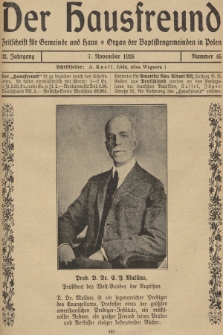 Der Hausfreund : Zeitschrift für Gemeinde und Haus : Organ der Baptistengemeinden in Polen. R.32, 1926, Nummer 45