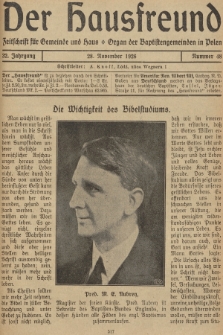 Der Hausfreund : Zeitschrift für Gemeinde und Haus : Organ der Baptistengemeinden in Polen. R.32, 1926, Nummer 48