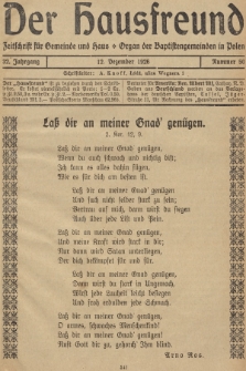 Der Hausfreund : Zeitschrift für Gemeinde und Haus : Organ der Baptistengemeinden in Polen. R.32, 1926, Nummer 50