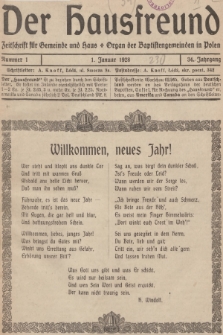 Der Hausfreund : Zeitschrift für Gemeinde und Haus : Organ der Baptistengemeinden in Polen. R.34, 1928, Nummer 1