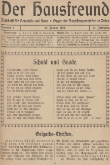 Der Hausfreund : Zeitschrift für Gemeinde und Haus : Organ der Baptistengemeinden in Polen. R.34, 1928, Nummer 4