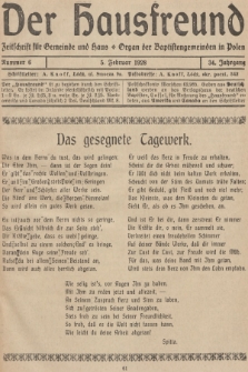 Der Hausfreund : Zeitschrift für Gemeinde und Haus : Organ der Baptistengemeinden in Polen. R.34, 1928, Nummer 6
