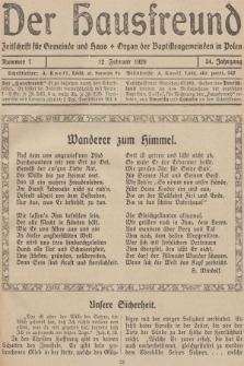 Der Hausfreund : Zeitschrift für Gemeinde und Haus : Organ der Baptistengemeinden in Polen. R.34, 1928, Nummer 7