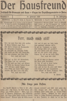 Der Hausfreund : Zeitschrift für Gemeinde und Haus : Organ der Baptistengemeinden in Polen. R.34, 1928, Nummer 8