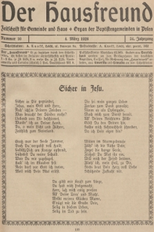 Der Hausfreund : Zeitschrift für Gemeinde und Haus : Organ der Baptistengemeinden in Polen. R.34, 1928, Nummer 10